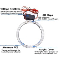 Phares LED 5W Demon Eye pour voitures et motos, feux de jour colorés DRL, mini projecteur 12V, nouveau kit de lampe DIY