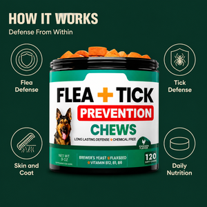 OEM Prévention contre les <span class=keywords><strong>puces</strong></span> et les tiques Supplément naturel pour animaux de compagnie Chiens à mâcher Levure de bière Vitamines B12 B6 Soulagement de la peau Allergie Santé immunitaire - Product Image 3