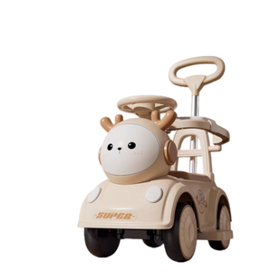 Mobil Mainan Anak Bertenaga Baterai Plastik ABS Empat Roda dengan Tongkat Dorong Musik Lampu Unisex 2-4 Tahun 6V4.5ah - Product Image 2