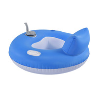 Neues PVC Aufblasbares Elektrisches Schwimmfloß mit Eingebautem Motor, Faltbare Rückenlehne für Erwachsene, Outdoor-Pool-Liegestuhl