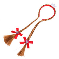 Perruque longue synthétique princesse elsa Offre Spéciale, bandeau nœud fleur, accessoires de cheveux
