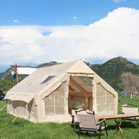 Tente de camping gonflable portable quatre saisons, une chambre – Ouverture automatique rapide, étanche >3000 mm, installation facile, avec pompe à air