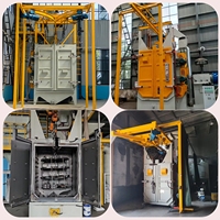 Machine de sablage à chaîne de type crochet CE Q37 Sa2.5 800kg PLC pour détartrage de jantes en aluminium, moyeux et blocs moteur |   Yufei