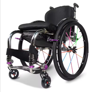 Silla <span class=keywords><strong>de</strong></span> <span class=keywords><strong>Ruedas</strong></span> Deportiva Rígida <span class=keywords><strong>de</strong></span> Alta Gama con Certificados CE para Personas con Discapacidad, Ligera, Manual, con Opción <span class=keywords><strong>de</strong></span> Agregar Rueda Antivuelco - Product Image 6