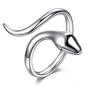 Anello in acciaio inossidabile a forma di serpente Q820, gioiello moderno unisex, idea regalo per lei e per lui - Product Image 2