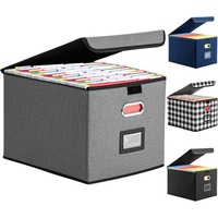 Organizador de Archivos Plegable de Lino con Asas y Tapas, Caja de Almacenamiento de Documentos Plegable para Archivos de Oficina, Venta al por Mayor de Fábrica