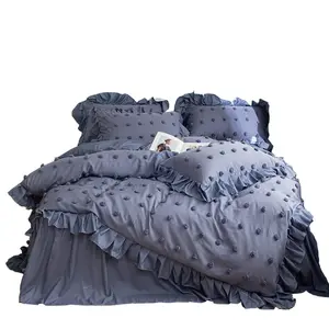 Comforter Bed Set Plush Ball Duvet Cover Household Bed Queen Size Pillowcase Bedspread Nordic Textile Luxury Furniture Bedroom