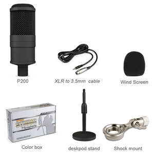 GAM-P200Z Microphone Condenseur Son Microphone D'enregistrement Avec support de bureau kit Pour PC Bavarder Chant Karaoké Portable - Product Image 6
