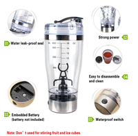 Électrique USB En Acier Inoxydable 20 Oz Bouteille de Secoueur de Protéine Avec Le Stockage De Poudre