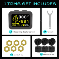 Styles les plus vendus pour système de surveillance de la pression des pneus numérique USB TPMS à 6 capteurs externes filaires
