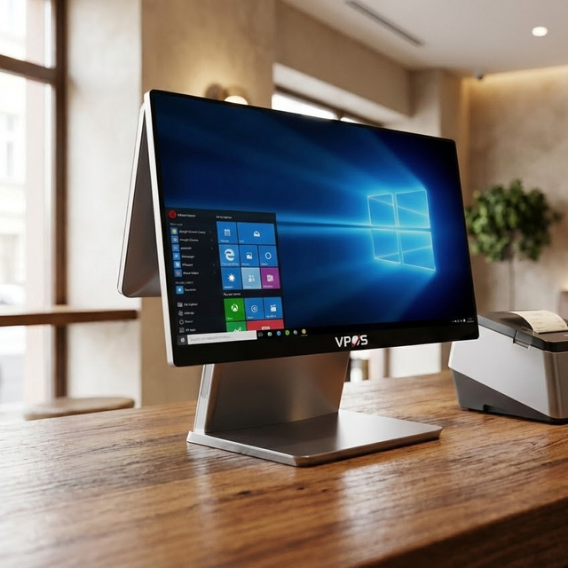 15.6" Windows 10 IoT POS System Intel J6412 8GB 128GB SSD Capacitive Touch Terminal for Retail & Supermarket