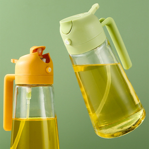 Spruzzatore di olio multifunzionale bottiglia di vetro per uso alimentare Spray e versare a doppio uso due In uno grande capacità pressa oliatore all'ingrosso - Product Image 5