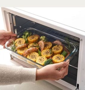 <span class=keywords><strong>Bandeja</strong></span> Rectangular de Vidrio Borosilicato Resistente al Calor, Apta para <span class=keywords><strong>Horno</strong></span>, Transparente, para Asar y Cocinar - Product Image 3