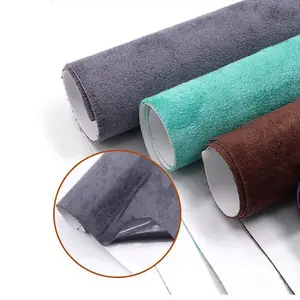 Eco 0.8mm Velvet Suede PVC Faux Artificial Estofos Sintético Auto Adesivo Couro Rolo Adesivo para Reparação Interior Do Carro