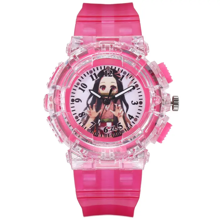 Demon Slayer 'S Blade Horloge Keuken Gate Tanjiro Nidouzi Mijn Vrouw Zenyi Inosuke Anime Led Lichtgevende Horloge