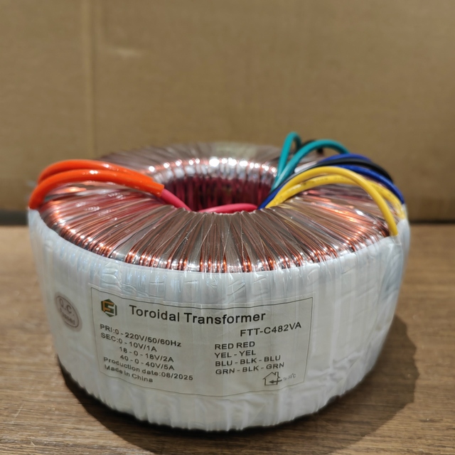 482VA Pure Copper Input 220V Output 10V 18V-0-18V 40V-0-40V Power Toroidal Transformer for the Audio Speakers