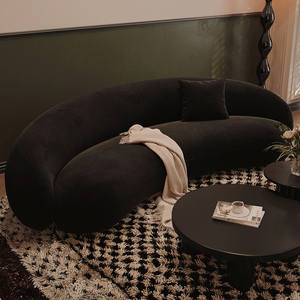 फ्रेंच रेट्रो एक सीट सोफे घुमावदार डिजाइन के लिए अनुकूलन योग्य काले विलासिता के लिए अनुकूलित काले विलासिता - Product Image 2