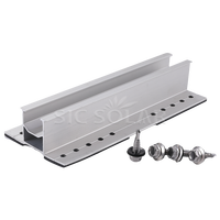 Rail miniature en aluminium de 380 mm, support de montage solaire pour toit, rail miniature en aluminium pour système solaire de toit