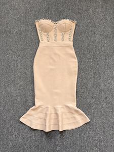 Moda Sexy Diamond Bodycon Bandage Dress Vestidos De Fiesta Night Club Outfit Party Ladies Prom Dresses para ocasiões especiais - Product Image 3