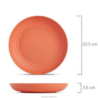 Assiettes incassables en paille de blé 9 pouces assiettes profondes légères réutilisables plats à dîner assiettes à céréales allant au micro-ondes 4 pièces