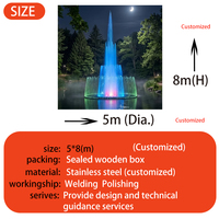 Fuente de Agua Profesional para Exteriores, con Luces LED RGB Programables, para Jardín y Paisajismo