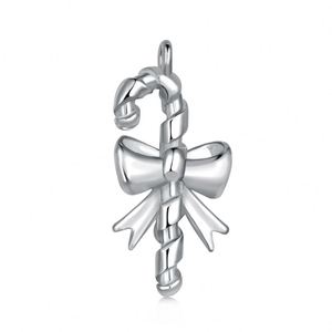 Dylam Christmas Festival Xmas Cane S925 <b>Silver</b> Pendants with 5A Zirconia Ornament for DIY Necklace Bracelet <b>Earring</b> - Product Image 1