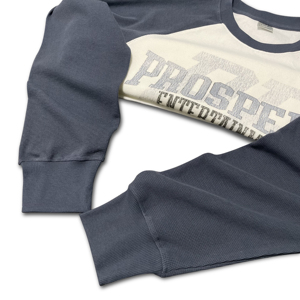 Sudadera Térmica de Punto para Hombre, Diseño Personalizado de Dos Tonos con Bloques de Color, Estampado Vintage, Manga Raglán, Cuello Redondo, Estilo Casual, para Venta al Por Mayor - Product Image 6