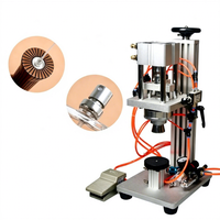 Máquina Semiautomática Neumática para Sellar Tapas de Botellas de Perfume, Altura Ajustable, para Botellas de Vidrio con Pulverizador