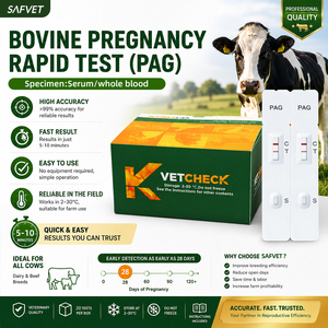 Kit de test rapide de <span class=keywords><strong>grossesse</strong></span> précoce pour bovins, haute précision, professionnel, bandelette de diagnostic en <span class=keywords><strong>une</strong></span> étape pour <span class=keywords><strong>les</strong></span> exploitations laitières - Product Image 2
