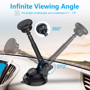 Support magnétique universel pour téléphone de voiture à rotation 360 degrés, support pour tableau de bord et pare-brise avec bras télescopique en métal pour smartphones - Product Image 4