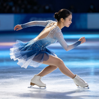 Robe de patinage artistique bleu dégradé et blanc, manches longues, dos croisé, strass, costume de compétition pour filles et femmes