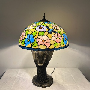 Lámpara de Mesa LED Europea de Vidrio Teñido Hecha a Mano LongHuiJing, Pantalla con Diseño de Aves y Ángel, para Hoteles, Bares, Restaurantes y Estudios - Product Image 3
