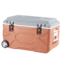 Glacière isotherme 65L pour extérieur, motif léopard, étanche, pour camping, pêche, pique-nique, avec panneau solaire, maintien de la glace pendant 5 jours