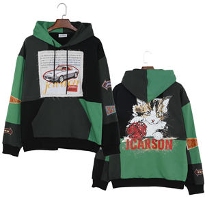 เสื้อมีฮู้ดแบบสวมหัวแขนยาวสำหรับ<span class=keywords><strong>ผู้ชาย</strong></span>พิมพ์ลายสีตัดกัน - Product Image 1