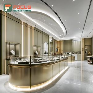 Vitrine de luxe pour bijoux, surface polie, comptoir d'exposition pour magasin commercial - Product Image 2