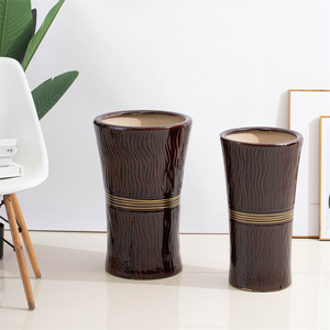 unique luxury golden rim glossy glazed indoor outdoor floor macetas ceramic big large plant pot