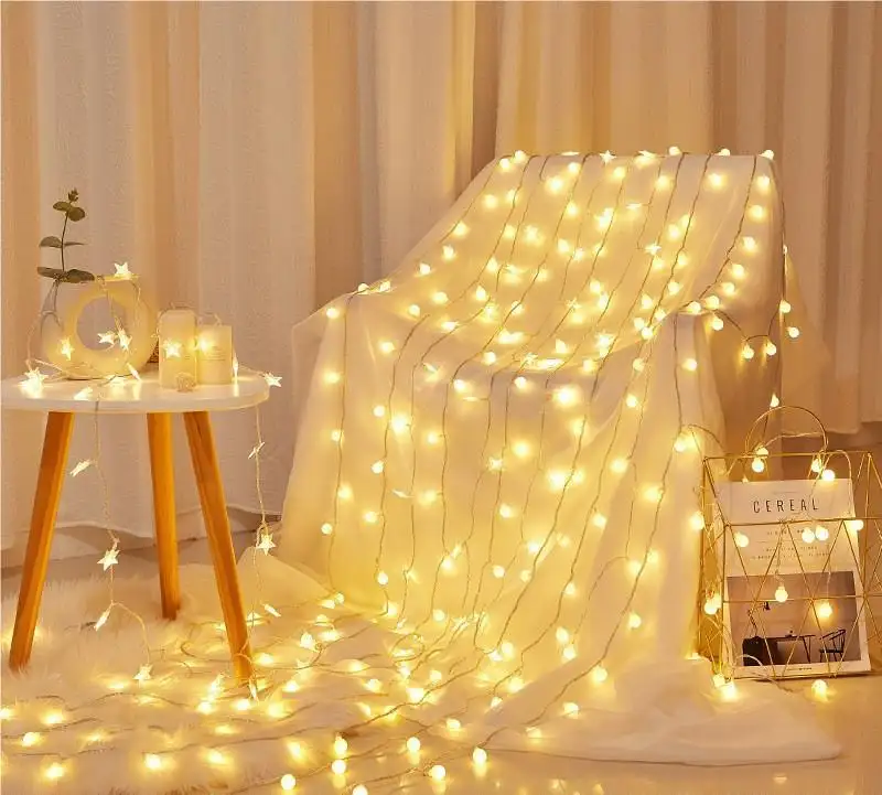 Warm White Window Waterfall Christmas Weddings Decoration LED Twinkling Stars Fairy String Lights