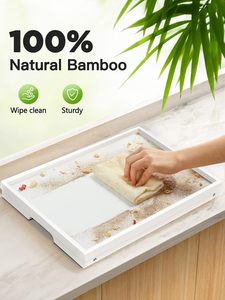 Plateau de lit en bambou pour le petit-déjeuner, table à collation avec pieds pliables pour manger, pour canapé, fauteuil, travail, par Pipishell (Blanc) - Product Image 5