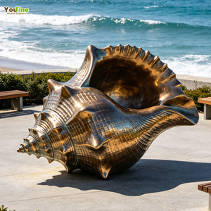Escultura de Concha Marina de Bronce Personalizada para Decoración de Parques al Aire Libre, Estatua de Metal Moderna para Jardín - Product Image 1
