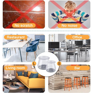 24Pcs Silicone Cảm Thấy Ghế Chân Bảo Vệ Gỗ Cứng Sàn Bảo Vệ Tiếng Ồn Nhựa Đồ Nội Thất Chân Bìa Miếng Đệm Đồ Nội Thất Miếng Đệm - Product Image 6