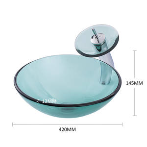 <span class=keywords><strong>Lavabo</strong></span> de Vidrio Transparente Color <span class=keywords><strong>Verde</strong></span> AQ1002 - Product Image 6
