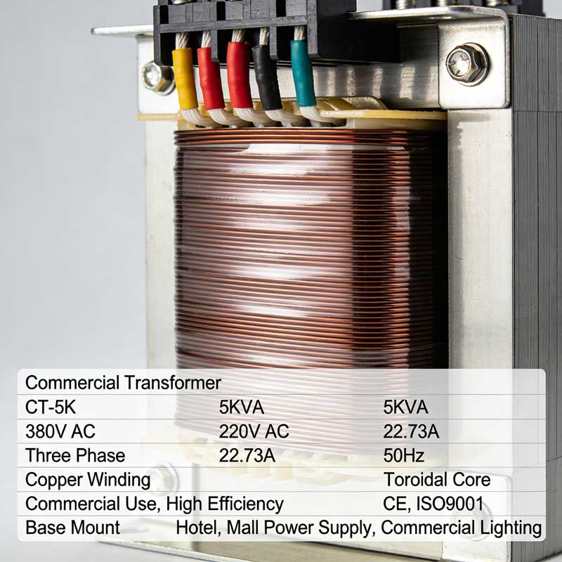 Transformateur commercial CT-5K 5 kVA 380 V 220 V 50 Hz Triphasé