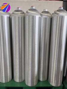 46.4L 150Bar/200Bar Vide En Aluminium <span class=keywords><strong>Gaz</strong></span> Industriels Étalonnage <span class=keywords><strong>Gaz</strong></span> Cylindre <span class=keywords><strong>Grande</strong></span> Taille DOT/ ISO7866 /KGS Certification - Product Image 3