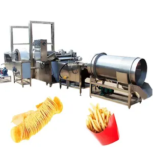 Automatic French fries production line Potato Peeling Cleaning and Frying Machine