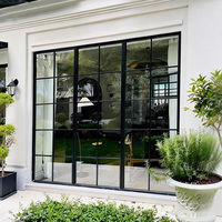Ventana Corredera de Vidrio con Marco de Aleación de Aluminio Negro, Estilo Rejilla Francesa, Duradera e Insonorizada