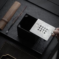 Plateau carré en fer forgé de style japonais pour cérémonie du thé avec couvercle, bac à déchets de thé, support pour théière, plat à eau et vase à fleurs