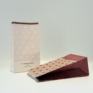 Sac en papier kraft blanc à fond carré avec impression personnalisée pour restaurant, boulangerie, pharmacie, collation, sac d'emballage en papier à emporter - Product Image 2