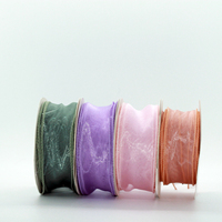 Ruban en organza à bords ondulés, vente chaude, 4 cm, ruban en mousseline brillant, pour fleurs, gâteaux, boîtes cadeaux, ruban décoratif personnalisé