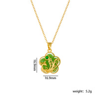 Nouveau collier en jade Bijoux de luxe pour femmes Jade Verrou de sécurité Pendentif trèfle à quatre feuilles Collier en acier titane Non décolorant