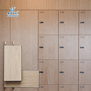 Kangnova Commercial <strong>Woodgrain</strong> HPL Locker-Fire Heat Resistant Waterproof 3 Compartment <strong>Wall</strong>/Partition Mount Minimalist Design - Product Image 2